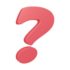 3D pink question mark or icon design