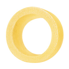 raw Ditalini, uncooked Italian Pasta, isolated on white background, full depth of field