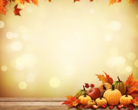 Autumn background with leaves and copy space - Fall Leaves background Card Graphic