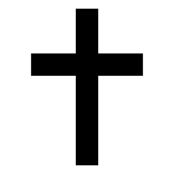 Christian cross symbol. Religion cross icon vector sign. Holy cross logo illustration