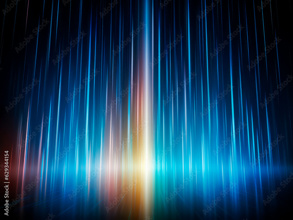 Aufkleber abstract background with blue and red lines and bokeh effect. Generative AI