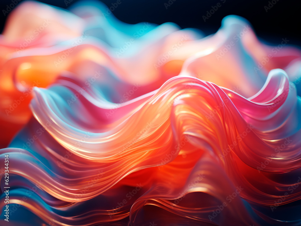 Aufkleber abstract background of colored flowing fabric. generative ai