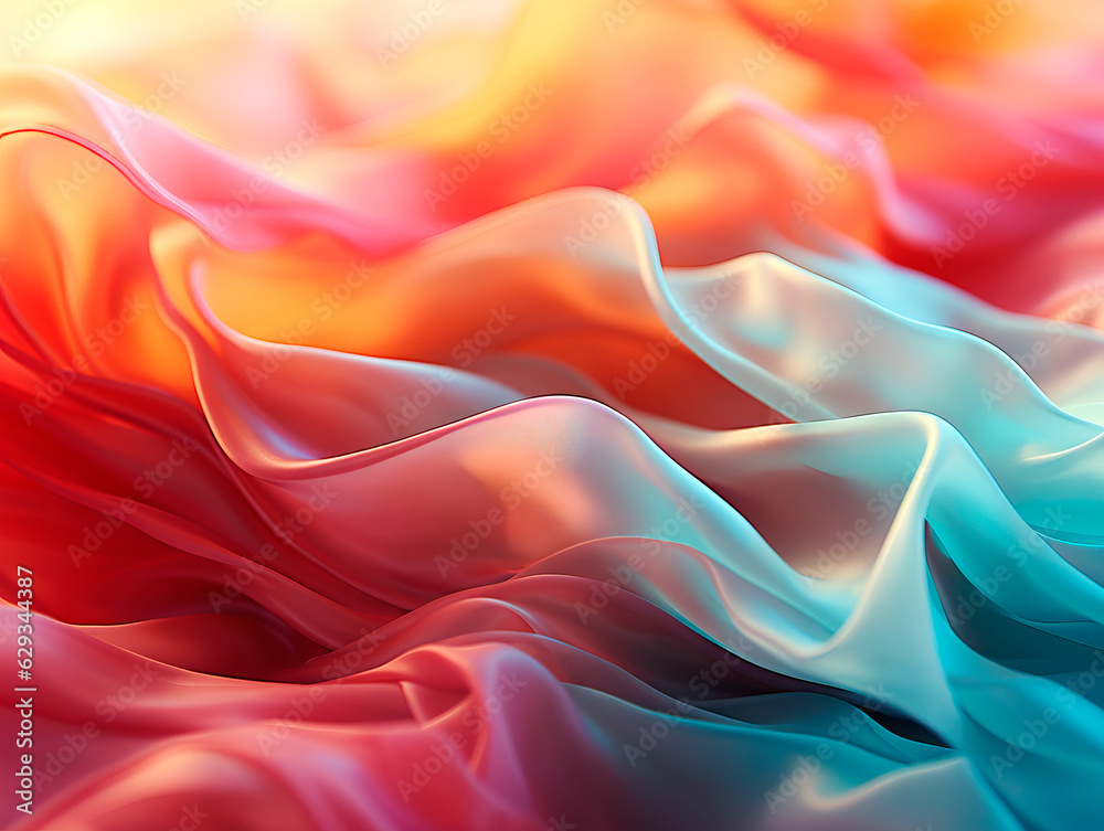 Poster abstract background of wavy silk or satin. generative ai