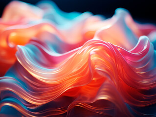 Fototapeta premium abstract background of colored flowing fabric. Generative AI