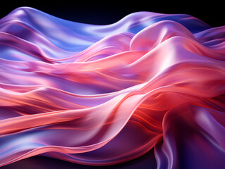 abstract background with smooth wavy silk or satin texture. Generative AI