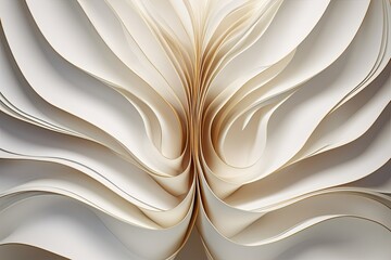 Beautiful white and cream paper texture adorned with intricate swirls, reminiscent of sculpted forms background