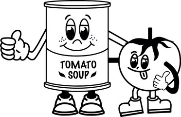 funny mascot tomato soup with tomato drawn Vector design for t-shirt graphics, banner, fashion prints, slogan tees, stickers, flyer, posters and other creative uses
