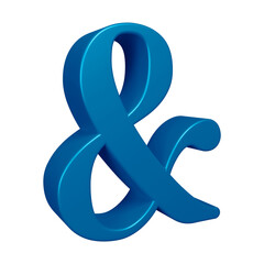 3D blue ampersand mark symbol or icon design