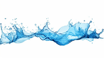 blue water splash on white background for your design. Generative Ai. 