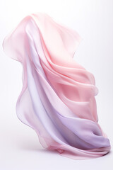 pink silk scarf on white background. Generative Ai. 
