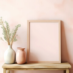 pastel background for product presentation, vase, mockup, natural, minimalistic