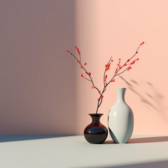 Abstract minimal concept; Pastel colour; shadow landscape; Mock up template for product presentation