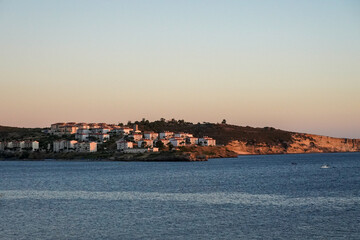 Fototapeta premium sunset on the Foça sea
