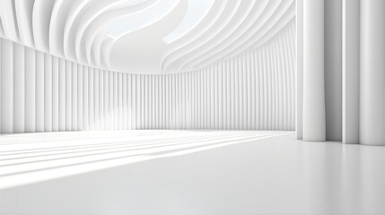 Obraz premium Futuristic empty room, White empty room.