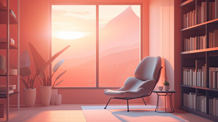 Fototapeta premium Serene Empty Reading Nook - Generative AI Inspiration for Midjourney AI