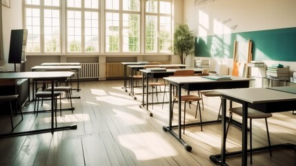 Classroom of the school without student and teacher, Empty classroom.