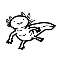axolotl vector line icon 