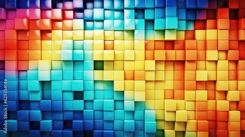 Aufkleber full frame shot of colorful abstract pattern, abstract glass glowing design.