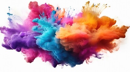 Chaotic multicolor powder explosion.