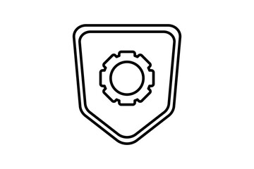 setup secure icon. Icon related to setup and action. line icon style. Simple vector design editable