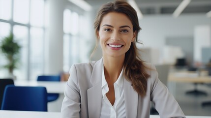 portrait of a smiling businesswoman in office