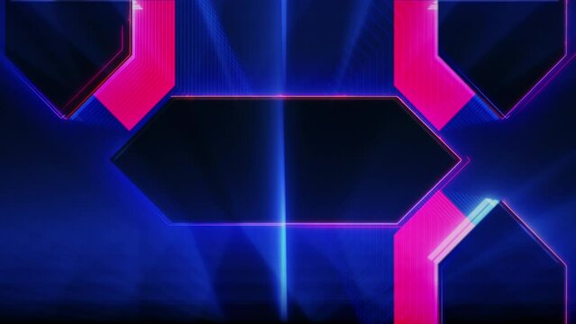 Five seconds Countdown Timer with blue digital technology animation abstract background.  Five to zero count down art effect counting timer abstract background.