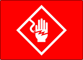 High Voltage Warning Sign Electrical Symbol Hand Shock