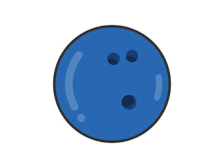 青色のボウリングボールのイラスト
