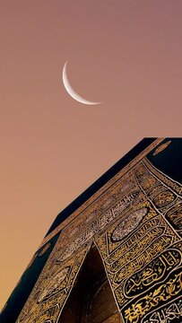 kaaba, sky and clouds time lapse