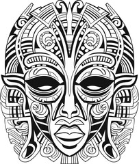 cartoon ancient egyptian pharaoh face mask zentangle