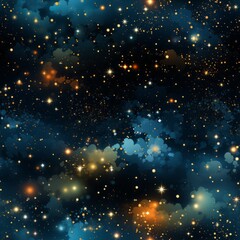 Fototapeta na wymiar A seamless star pattern in the night sky. Generative AI. 