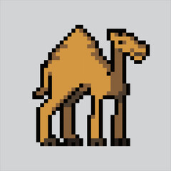 Obraz premium Pixel art illustration Camel. Pixelated Camel. Cute Middle East Camel animal icon pixelated for the pixel art game and icon for website and video game. old school retro.