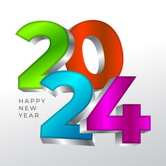 Colorful 3D 2024 logo or typography design