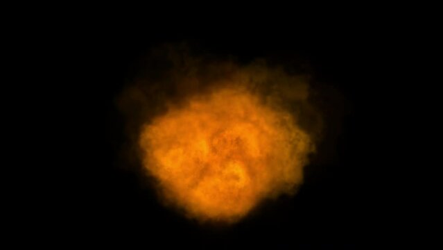 Intense raging fireball explosion, burning inferno ball gas fire, with alpha channel, 4k