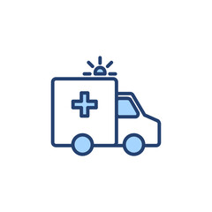 Ambulance icon vector. ambulance truck sign and symbol. ambulance car