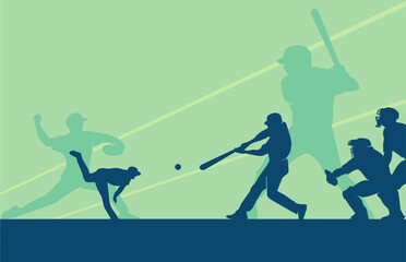 Premium Illustration of  baseball game silhouette best for your digital graphic and print	