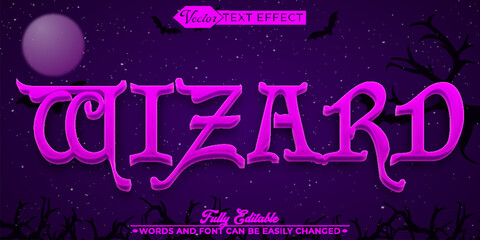 Mystic Purple Wizard Vector Editable Text Effect Template
