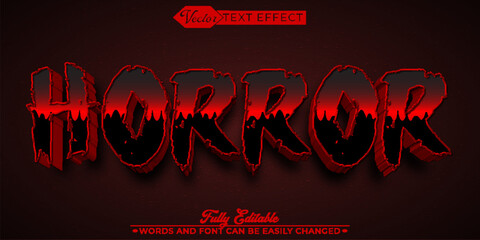 Darkness Red Horror Vector Editable Text Effect Template