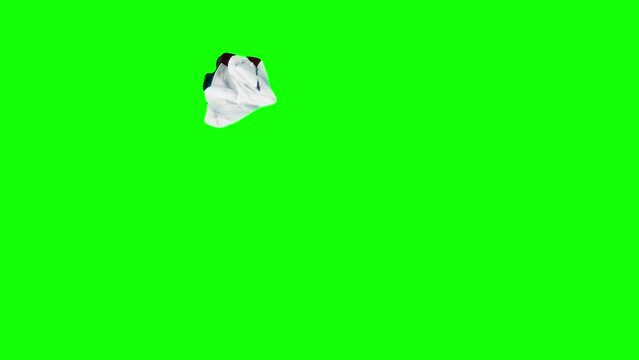 The small letter Z on red rectangle stop motion animation of paper crumple looping on green screen. Theme alphabet and letters used as logo symbol of brand. Minimalistic cartoon animation typography