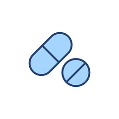 Pills icon vector. capsule icon. Drug sign and symbol