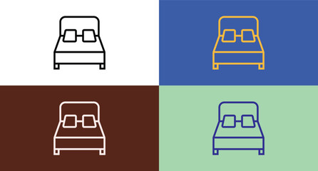Bed outline icon for web and mobile