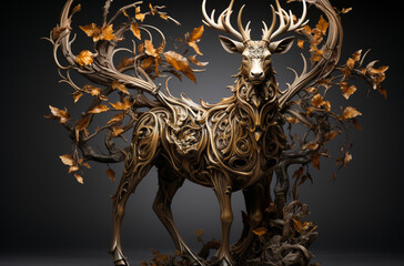 "Le Cerf Enchanté" : Un cerf majestueux répandant une lueur féerique.