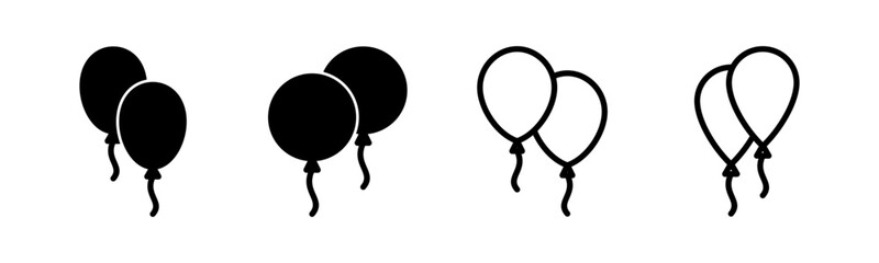 Balloon icon set illustration. Party balloon sign and symbol