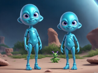 3d alien cartoon for kids