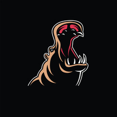 Naklejka premium Hippopotamus Silhouette Vector, Retro Logo, Vintage, Hippopotamus Head, Minimalism, Hippopotamus Line Art, E-Sport Logo, Hippopotamus Illustration
