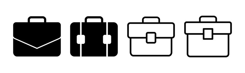 Briefcase icon set illustration. suitcase sign and symbol. luggage symbol.