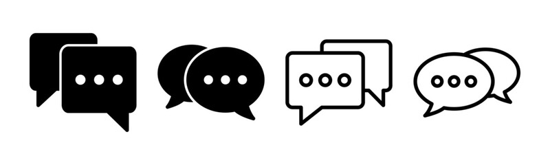 Chat icon set illustration. speech bubble sign and symbol. comment icon. message