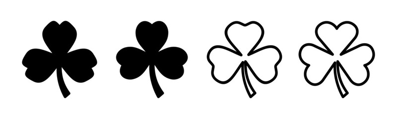 Clover icon set illustration. clover sign and symbol. four leaf clover icon.