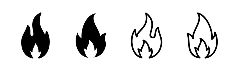 Fire icon set illustration. fire sign and symbol