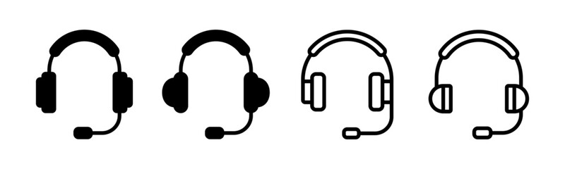 Headphone icon set illustration. Headphone sign and symbol